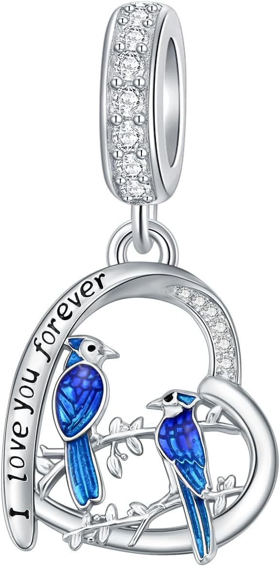 PROESS Sterling Silver Cow/Highland Cow/Otter/Squirrel/Elephant/Axolotl/Cat/Fox/Bee/Butterfly/Hummingbird/Tiger/Lion/Mokeny/Koala/Dog Charm Animal Charms Bead for Jewelry Making