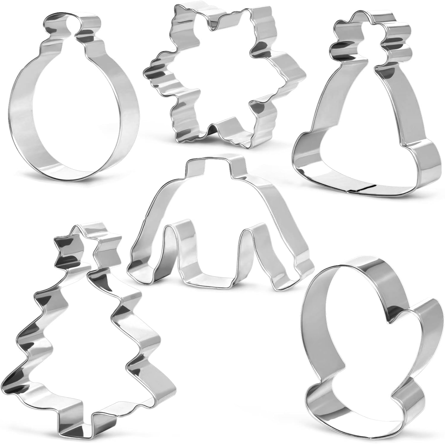 Winter and Christmas Cookie Cutter Set 6 Piece with Ugly Sweater,Hat