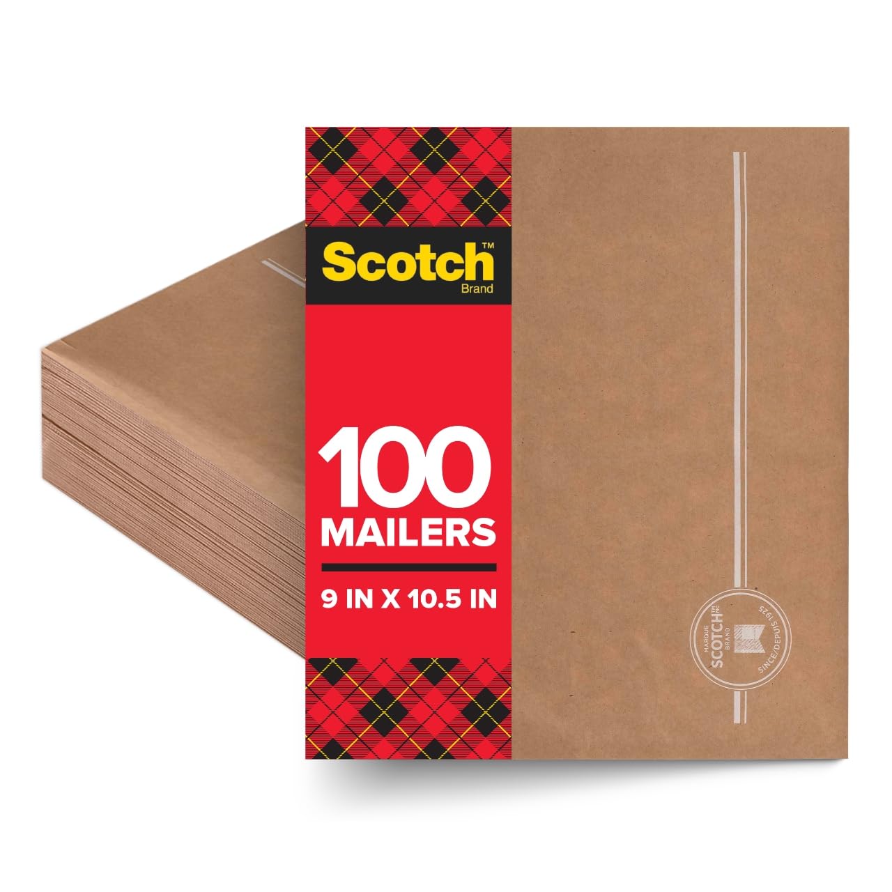 Scotch Curbside CR-2-1 Lot de 100 enveloppes rembourrées recyclables, 26,7 x 22,9 cm, protection similaire aux enveloppes à bulles traditionnelles