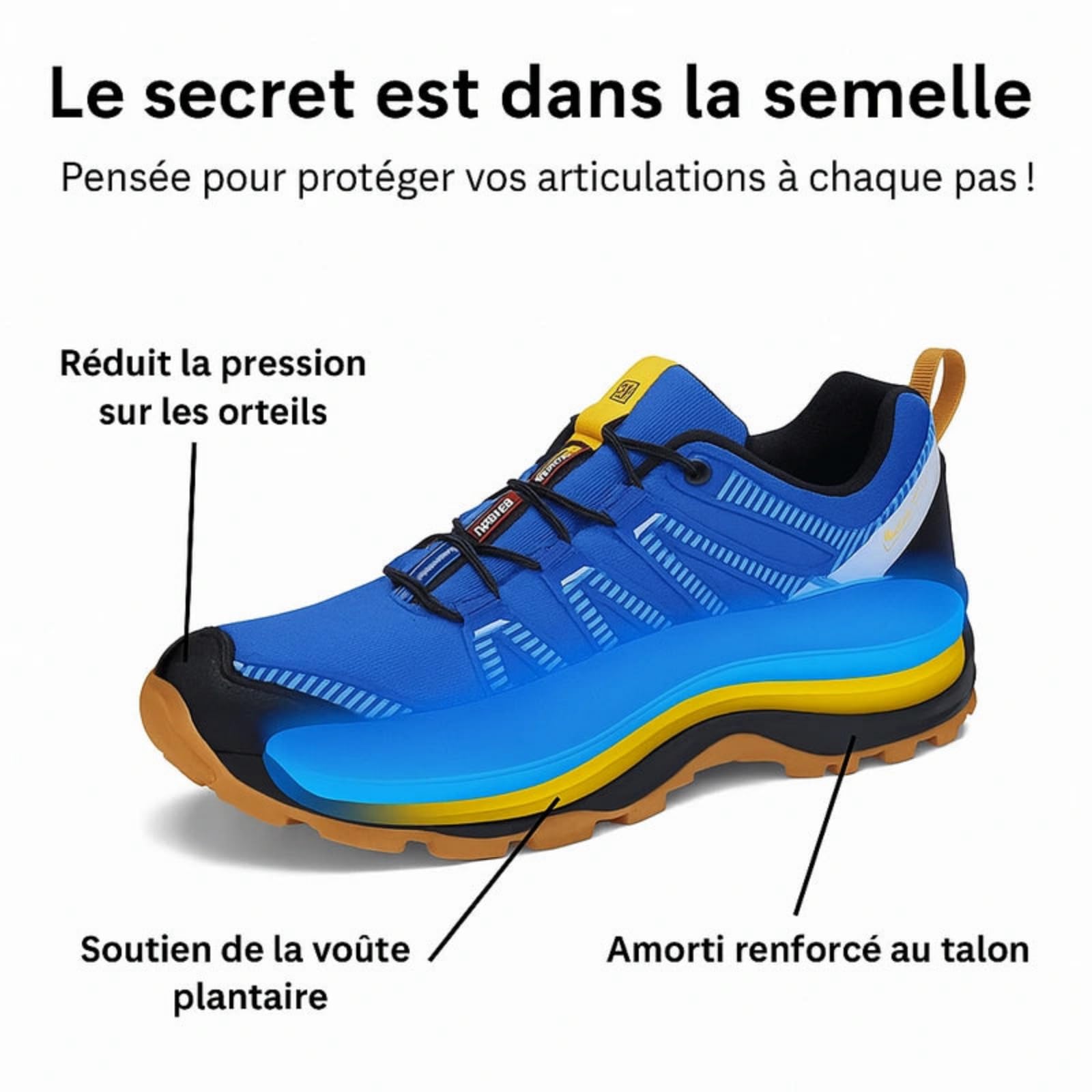 OrthoTrailPro - Chaussures de Marche à Confort orthopédique，Confortables et Respirantes, légères, adaptées à la randonnée, à la pêche et à diverses Autres activités de Plein air