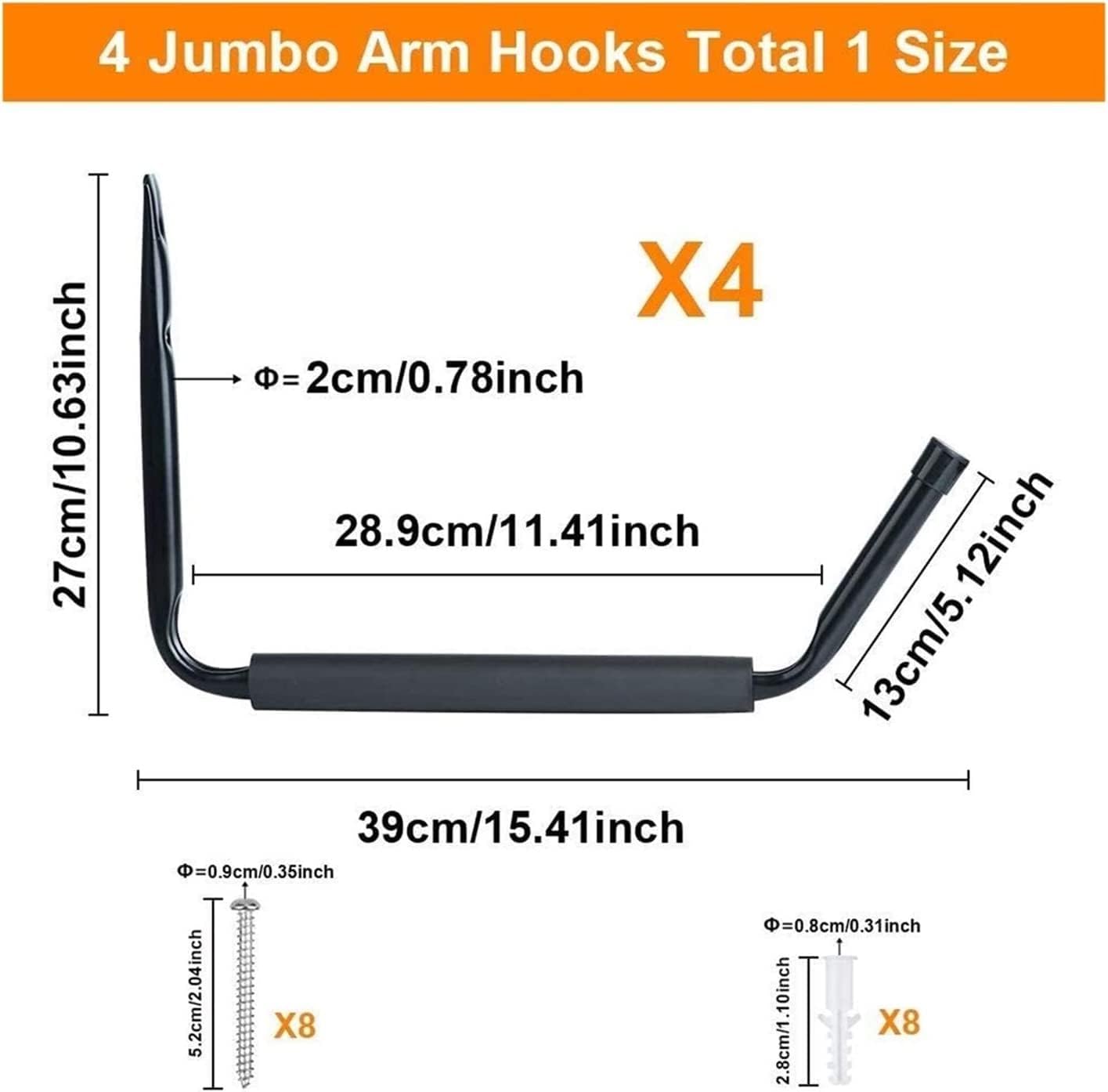 Kayak Storage Rack, Indoor Wall Mount Storage Hooks, Home Utility Heavy Duty Garage Hangers, Dock Hanging for Boat Yacht Kayak Canoe