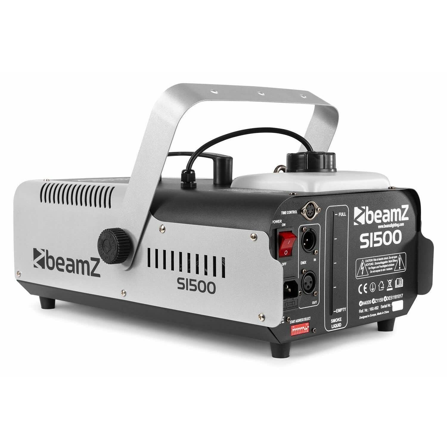 BeamZ S1500 MKII Nebelmaschine 1500 Watt Fogger, Party Rauchmaschine, Fog Machine mit Intervall Timer, 2,5 Liter Tank, Disco Smoke Machine für DJs, Nebelmaschine Halloween, Hochzeiten, Partys