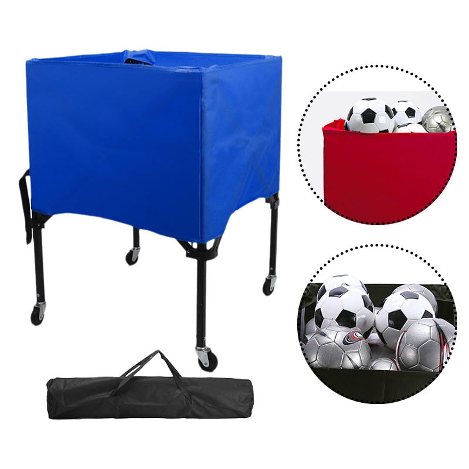 F Fityle Carrello per palloni Sportivi con rotelle con Borsa portaoggetti Comodo Contenitore per palloni Carrello da pallavolo con Ruote Pieghevole per