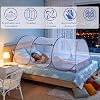 Foldable Mosquito Net, Ultra Light Pop Up Mosquito Net for Bed with Zip, Single Bed Portable Mosquito Net, Free Installation Mosquito Net Bed for Outdoor Trip Camping (190x90x90 cm)