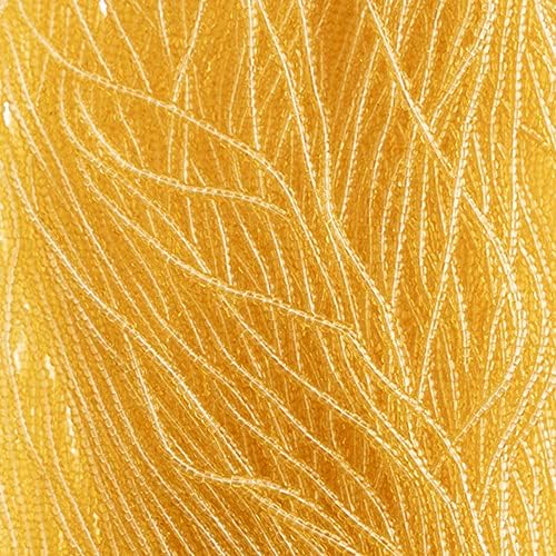 Czech Glass Seed Beads 13/0 (1.7mm Diameter) Transparent Light Topaz Strung DIY Jewelry Making Beads - 500g Bulk Bag by Preciosa (Jablonex)