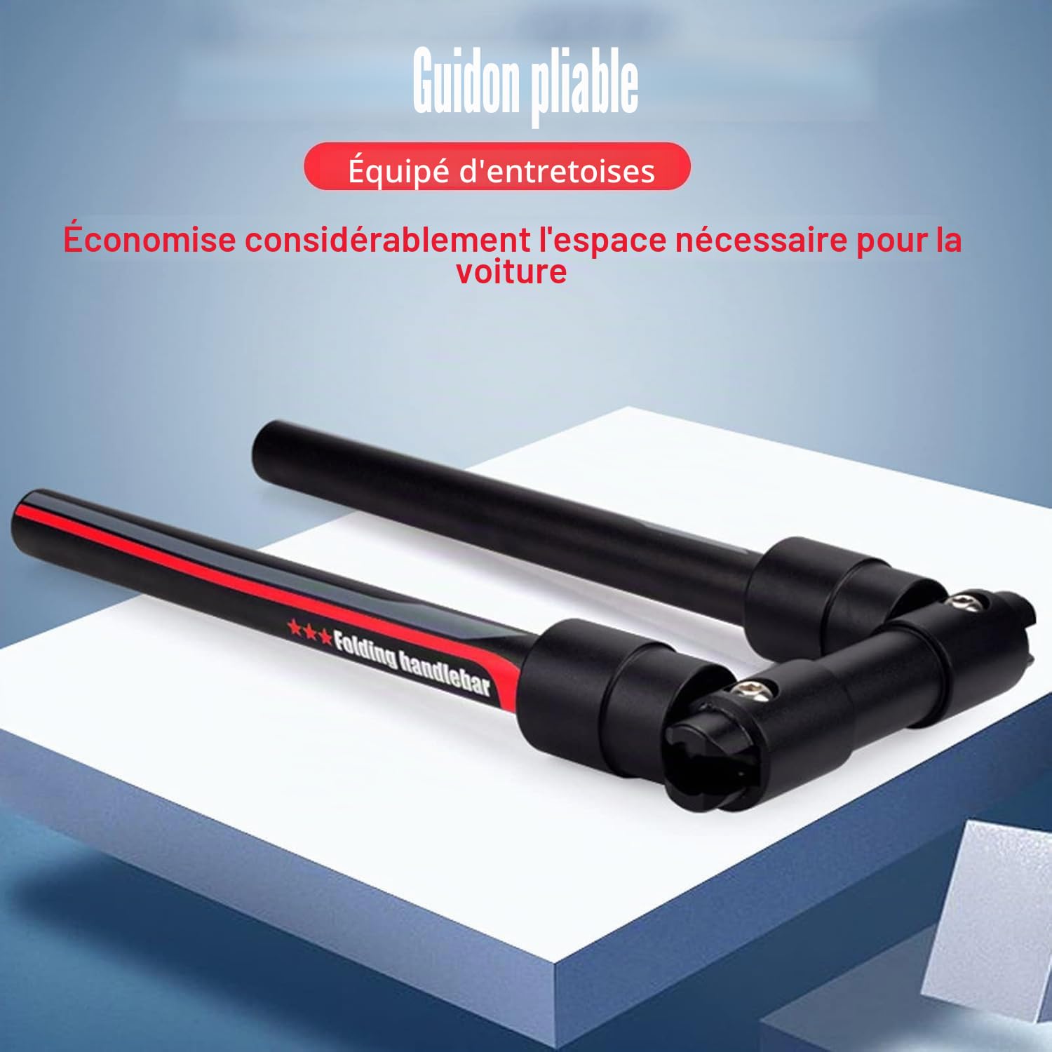 Guidon de Vélo de Montagne Pliable 31,8 mm/25,4 mm Vélo Pliant Scooter Guidon en Alliage D'aluminium Bar à Libération Rapide Accessoire de Remplacement Bricolage