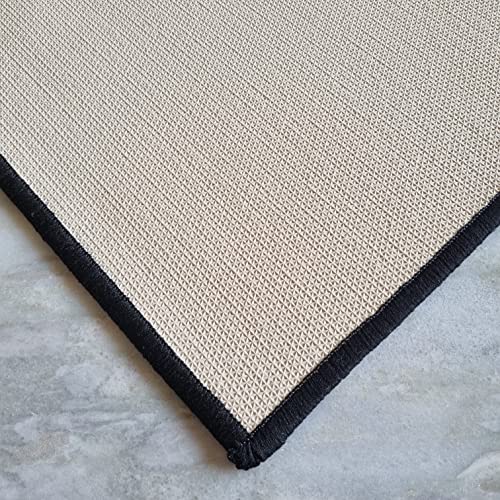 Image of Matz&More Pattern Jacquard Rug | 100x150 CM | Black Offwhite | Soft Nylon Loop Pile with Anti-Slip Gel Backing | Living Room, Bedroom & Office Floor Carpet