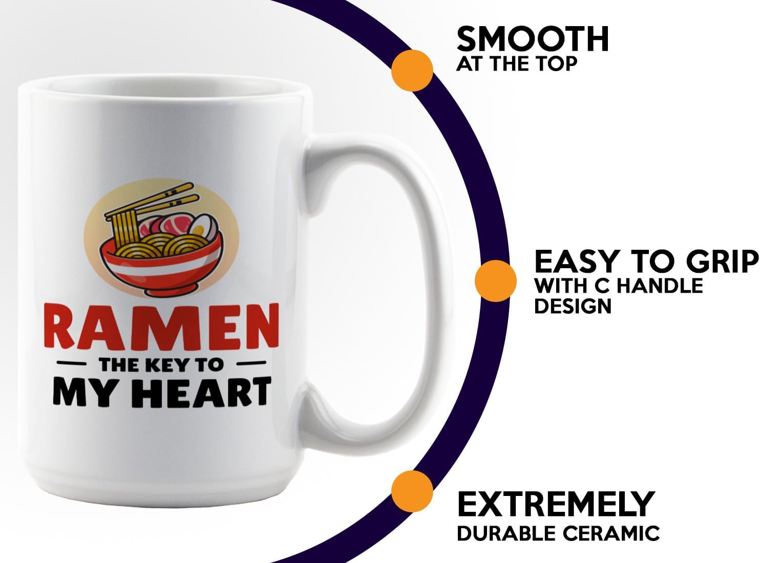 Ramen Lover Coffee Mug 15oz White -The key to - Food Lovers chicken pumpkin vegan pantry spicy noodles image 5