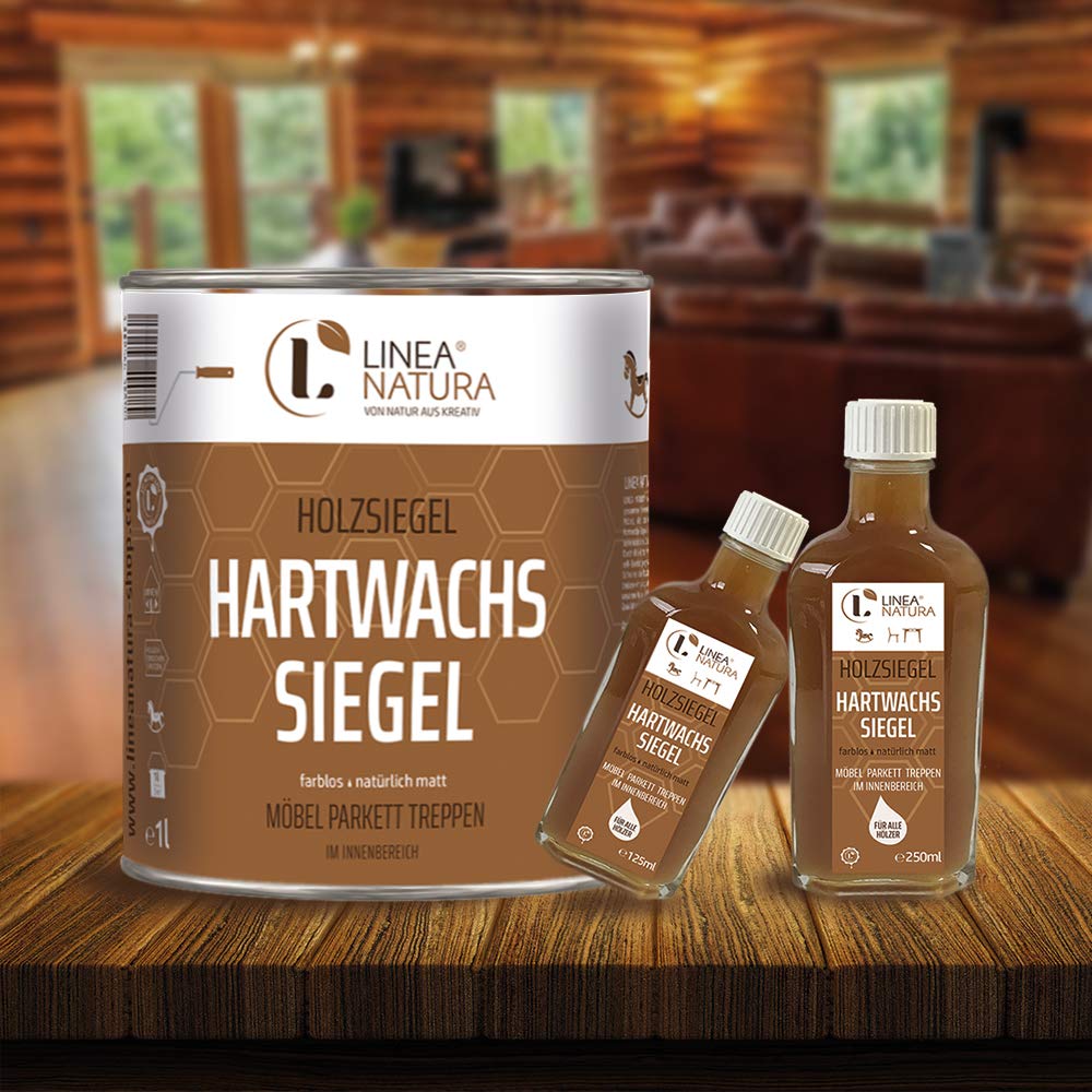 LINEA NATURA® Sello de cera dura para muebles, parqué, escaleras, incoloro mate (5 L)