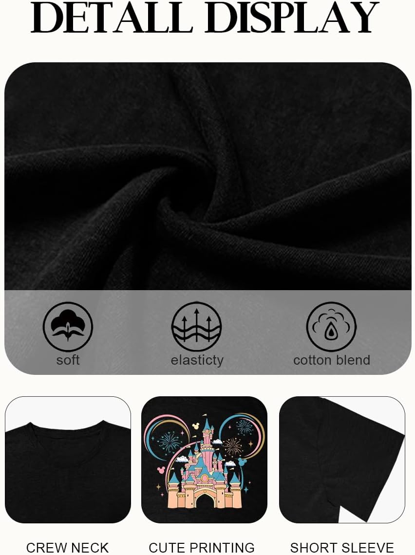 Magical Shirt for Women Magic Kingdom Castle Tshirt Women Casual Vacation Holiday Short Sleeve Tee Top - Image 5