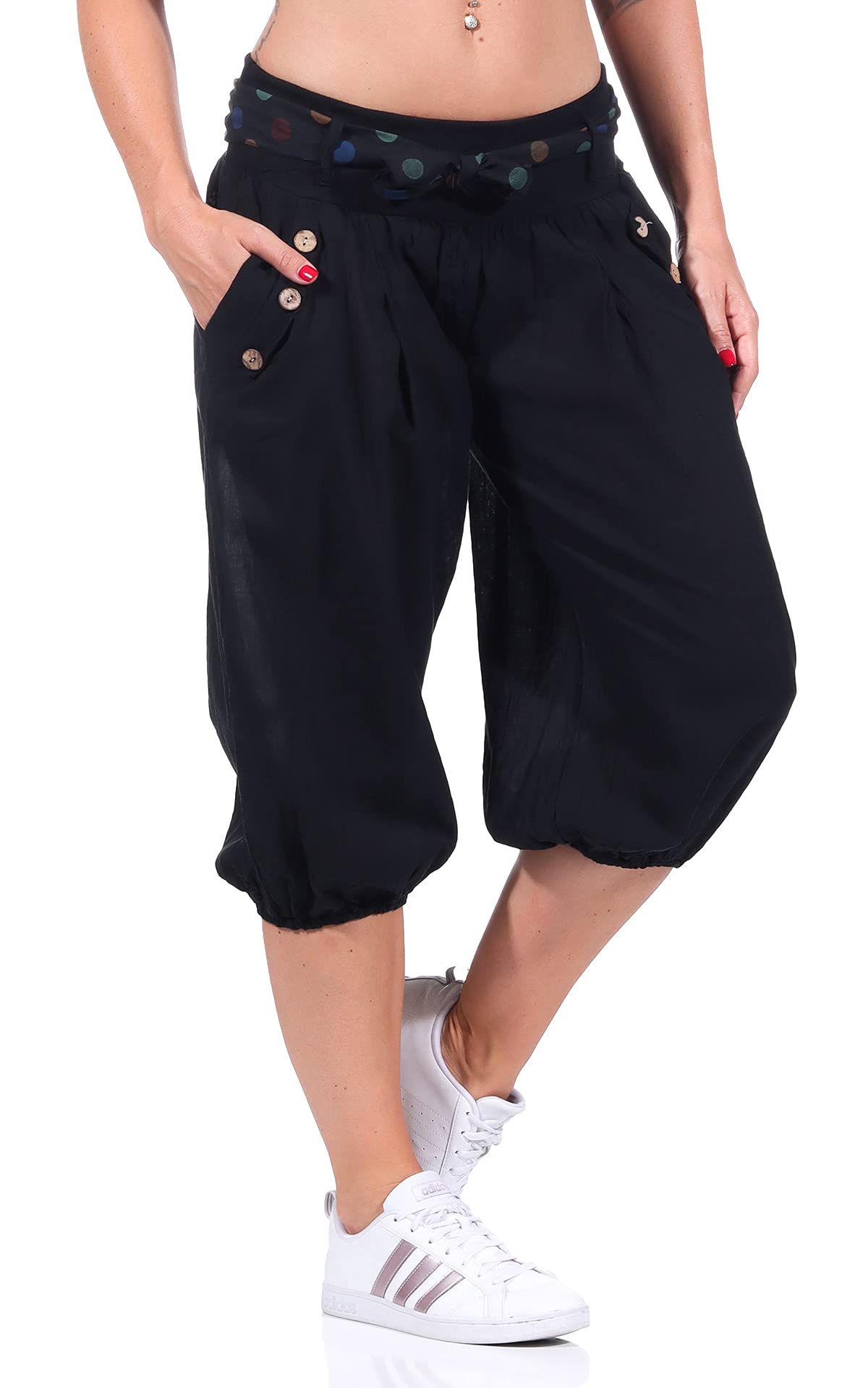 Malito Mujer Pantalón con Cinturón Corto Aladin Yoga Pants 3416
