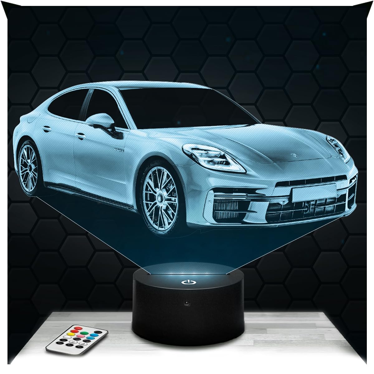 Lampephoto.fr - 3D Lamp Panam German Car, Touch LED Night Light, 3D Hologram Effect, Christmas Birthday Gift Idea for Men, Bedroom Decoration Object