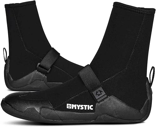 Mystic Watersports - Botas de neopreno de punta redonda de 0.197in para kitesurf y windsurf, color negro, unisex
