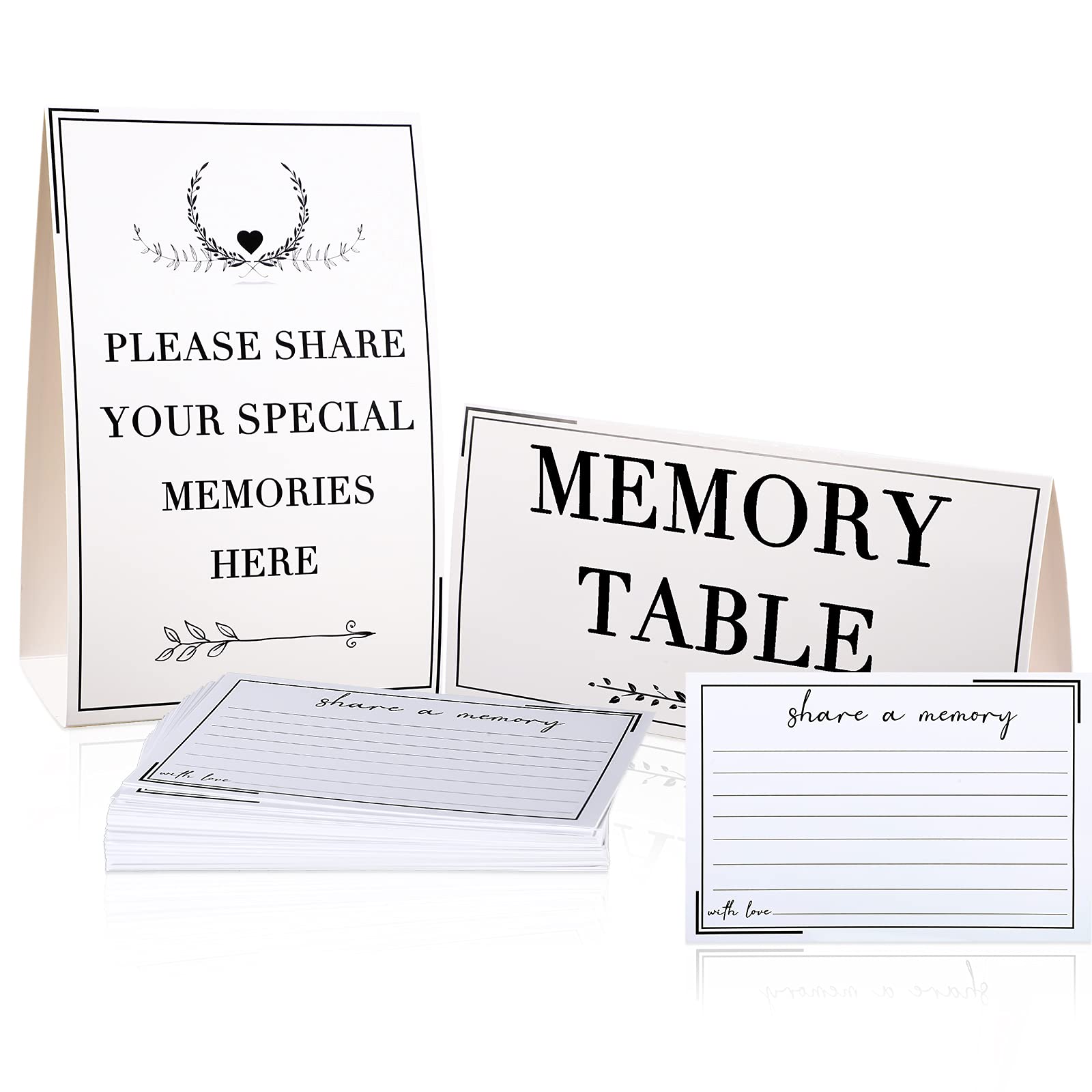 Outus 52 Pieces Share a Memory Cards Celebration of Life Decorations Memory Cards for Funeral, Wedding, Bridal Shower, Birthday, Graduation,