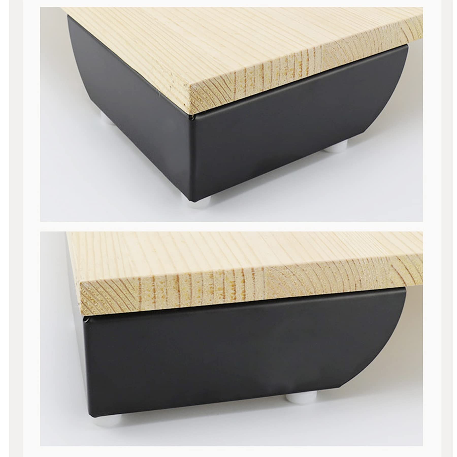 LIKERAINY Patas para Muebles 50mm Alto Pies de Mesa para Mueble de Cocina Encimera Sofá Cama Mesitas Armarios Pie de Escritorio Fuerte Negro Juego de 4