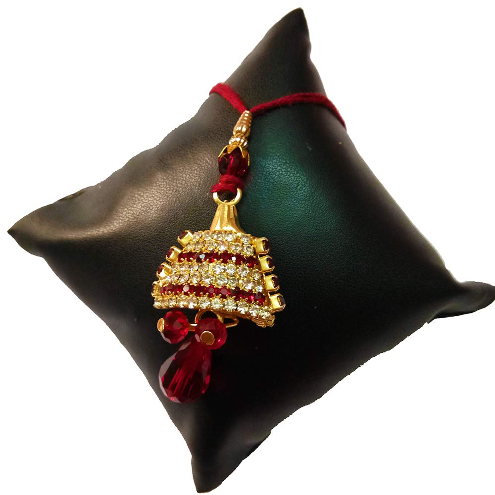 Avanti Creation Designer Ethnic Designer Beads And Diamond Studded Lumba Rakhi For Bhabhi With Roli Chawal Lumba Set For Bhabhi