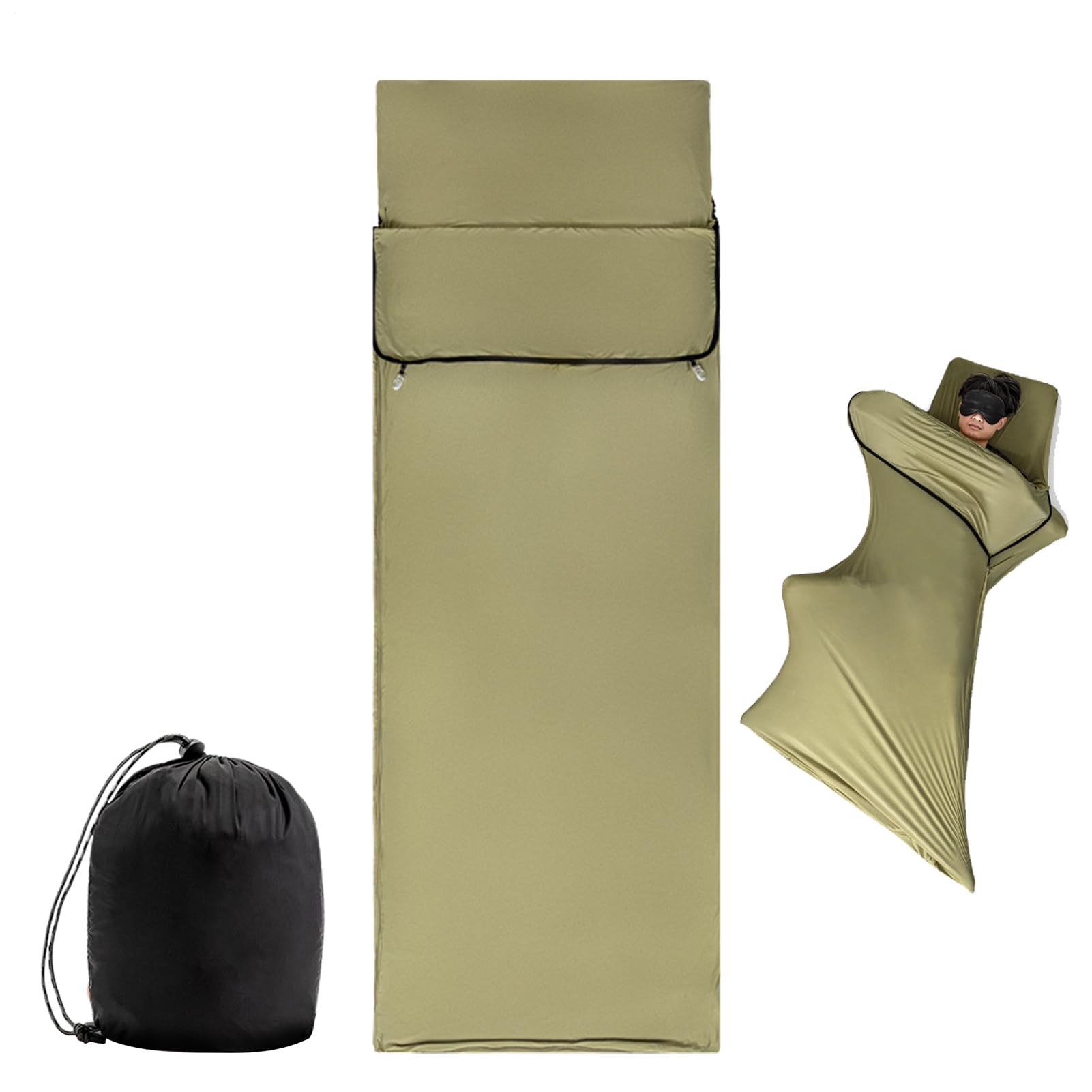 Forro para saco de dormir, saco de descanso transpirable, funda de sobre lavable de 4.7 x 3.93 pulgadas, diseño ligero extraíble, compañero de viaje compacto para mochileros, hotel, camping, albergue