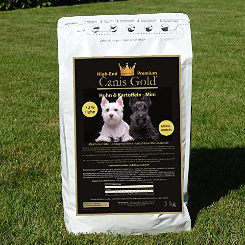 Canis Gold Adult Mini 70% Huhn + Kartoffeln (Monoprotein) | getreidefrei | Trockenfutter (5 kg)