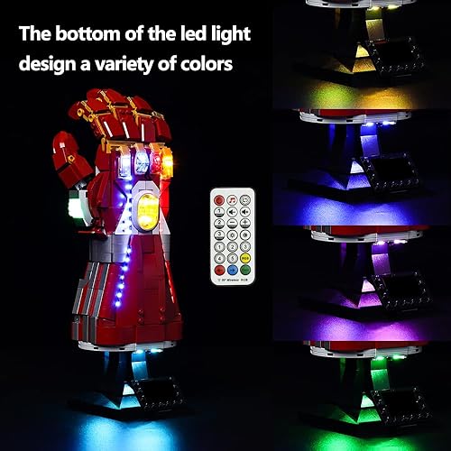 Miniatura 3 de Kyglaring Kit de iluminación LED diseñado para Lego Nano Gauntlet 76223 (sin modelo) y juego de luces compatible con la réplica de Iron Man Model