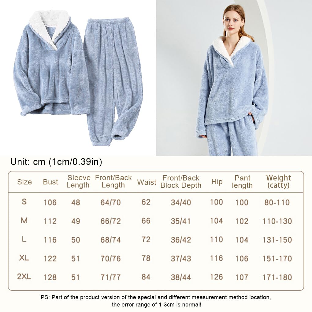 BEALIFE Pigiama da donna in pile corallo elegante e resistente | Set pigiama in flanella autunnale e invernale da donna in poliestere caldo in inverno, Winered L