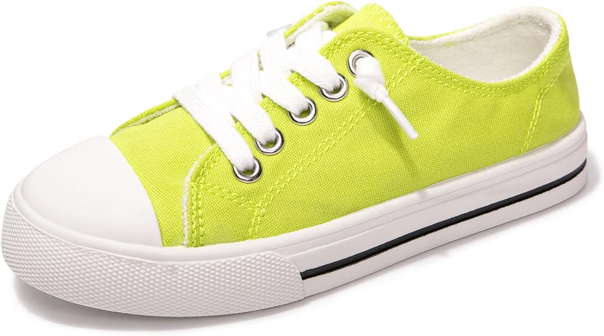 Colgo Zapatillas de deporte para niños y niñas, de lona, con cordones, para caminar, para niños pequeños y grandes, talla 11-6