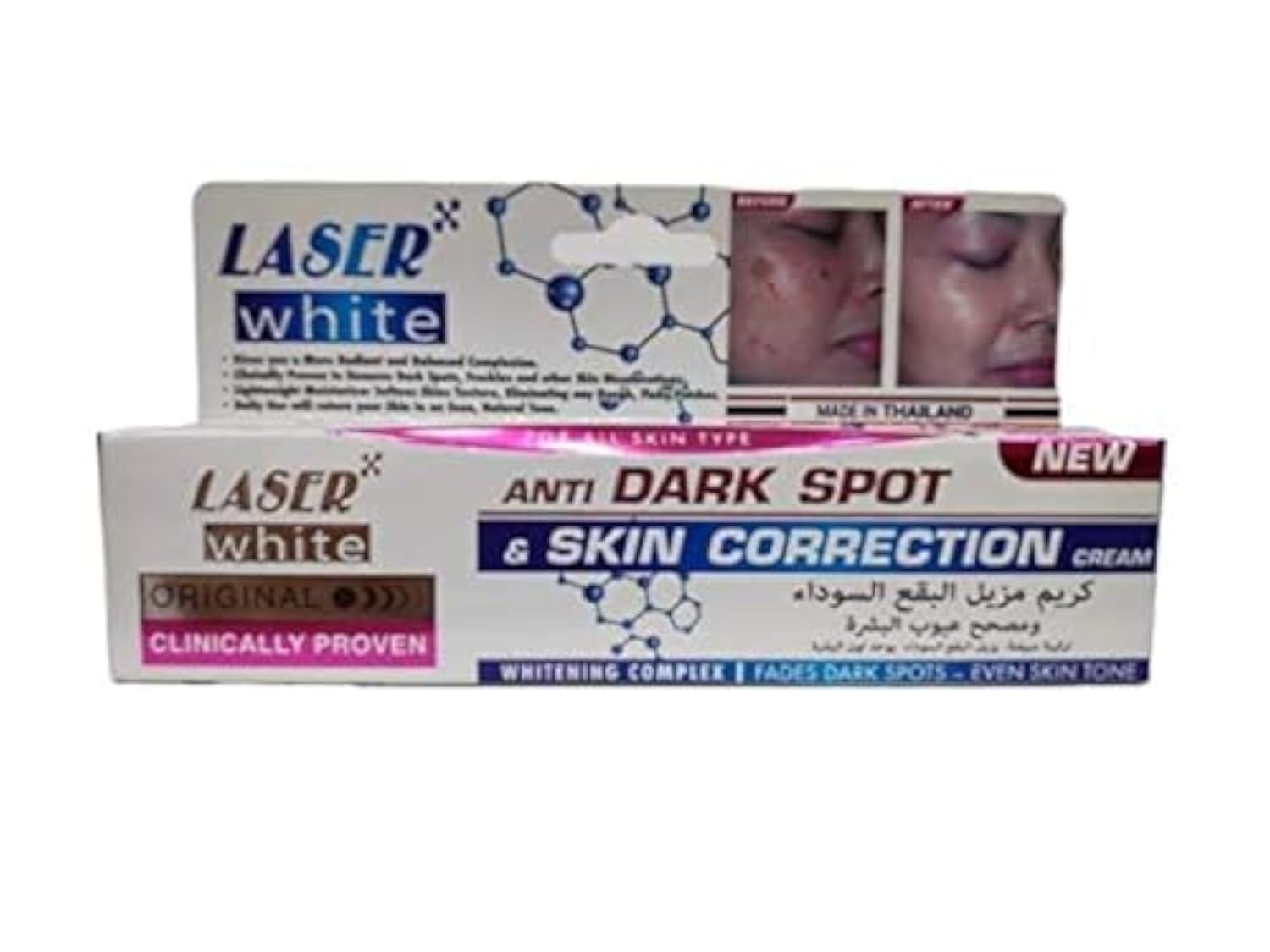 LASER WHITE ANTI DARK SPOT & SKIN CORRECTION CREAM -30GM