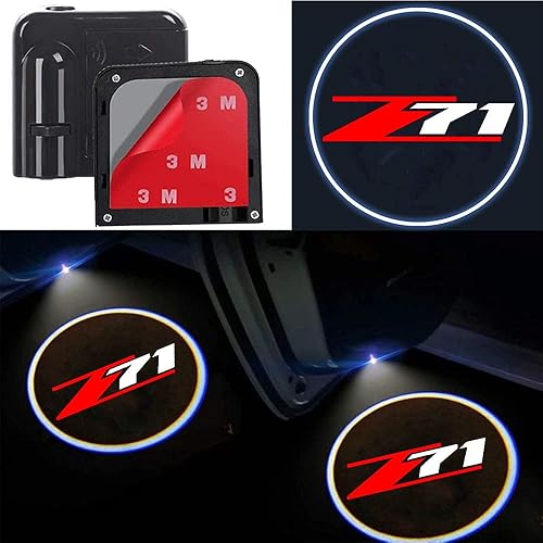 Sunyi 2 piezas para luces de puerta de coche con logotipo para Z71 Chevy Colorado Silverado 1500 luces LED de proyector de puerta de coche luces de