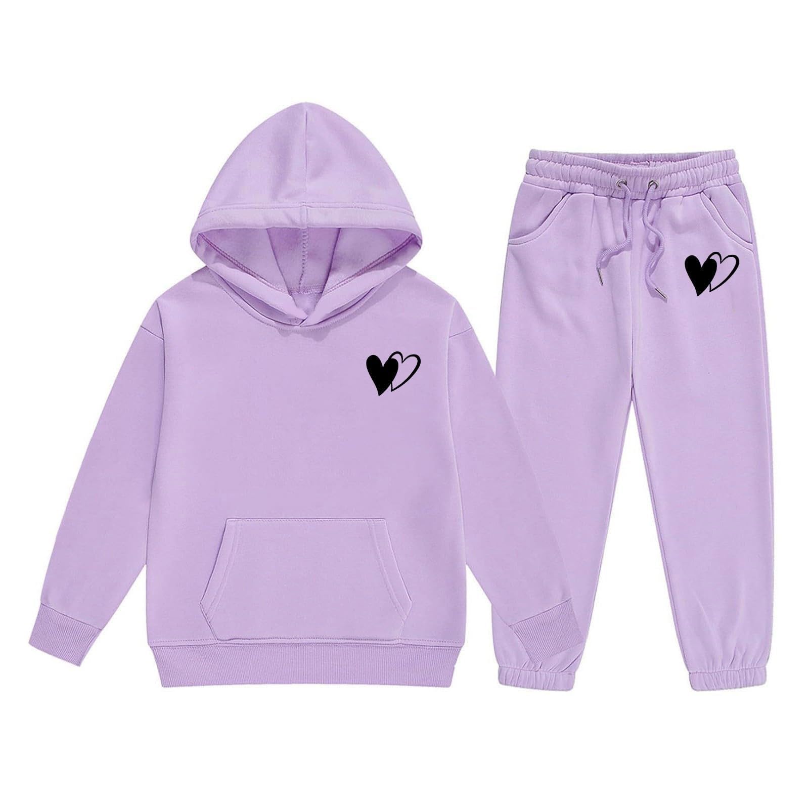 Tuta da ginnastica per bambini, set da 2 pezzi, per ragazze e ragazzi, alla moda, a maniche lunghe, con cappuccio, pantaloni della tuta, pantaloni da jogging, casual, abbigliamento sportivo