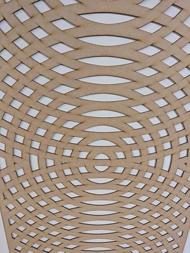 Panneau décoratif en bois - Cloison murale - Grille de radiateur - Décoration de meubles - Découpe au laser - Panneau MDF de 3 mm d'épaisseur - Dimensions : 1200 x 610 mm - Motif (032C) - Fabriqué au