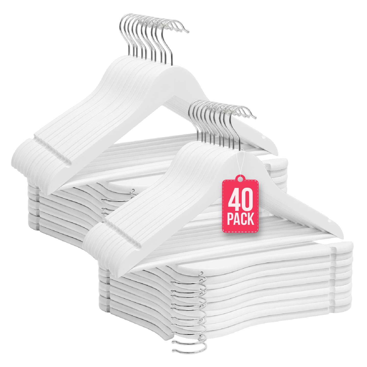 10x Kleerhangers van zwart plastic 44 cm met stang voor broeken | Fun