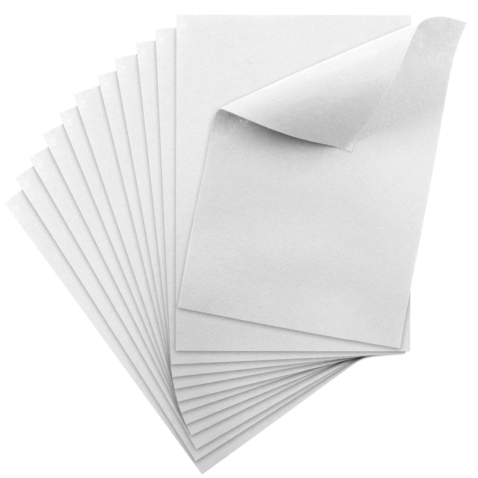 White Felt Fabric Sheets 12 Pcs, 7 x 11 Inch Soft Felt Squares for Sewing, Crafts, DIY Projects, Patchwork, Embroidery (1mm Thick) - 1