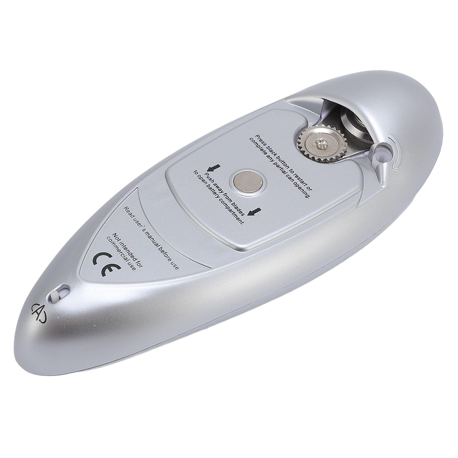 YUYTE Abrelatas eléctrico a pilas, abrelatas automático, acero inoxidable, automático, con corte lateral, para cocina y hogar