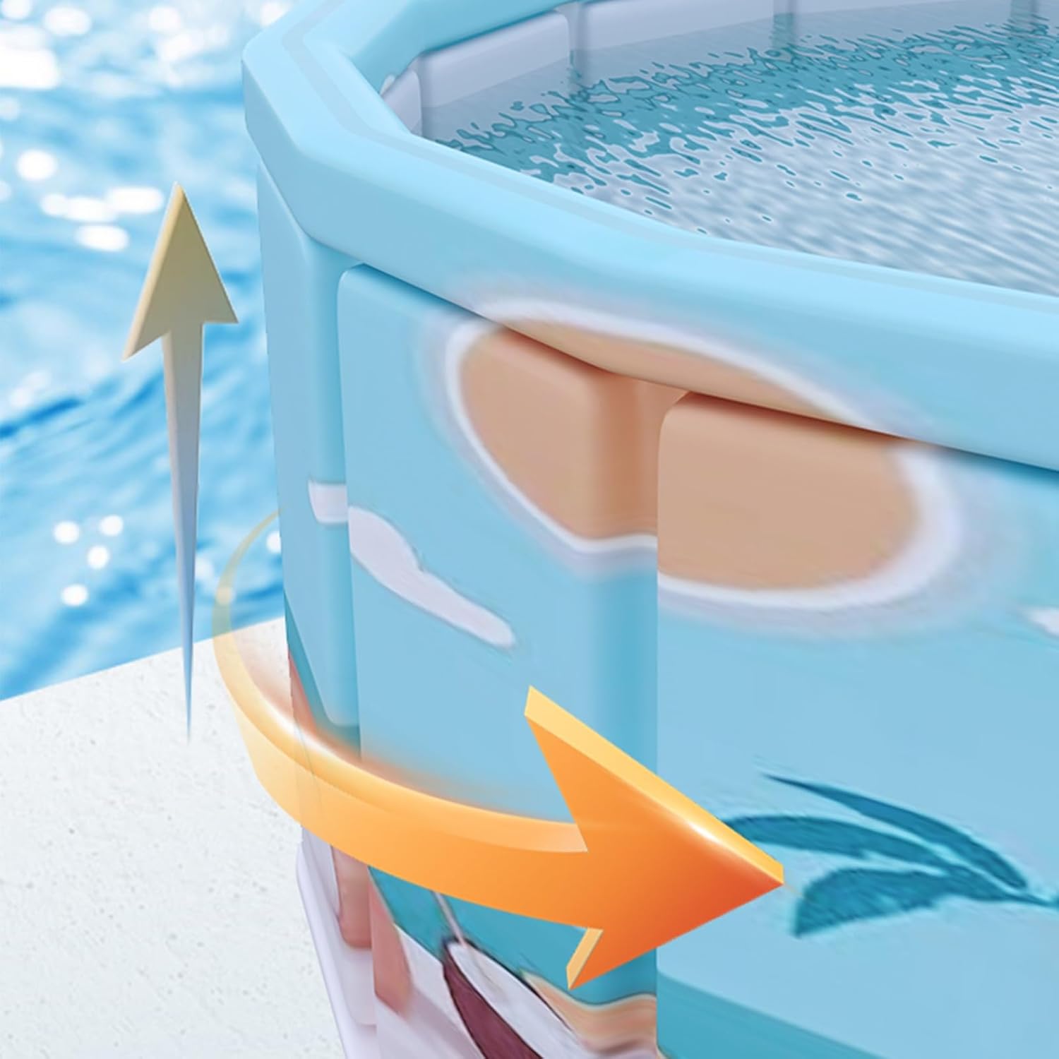 Small Pool, Dog Pool, Durable Swimming Pools, Scratch Resistant Bathing Tub for Pets, Portable for Indoor Outdoor Use(A,90cm/35in)