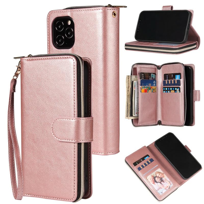 Étui portefeuille en cuir iPhone 15 Pro Max clapet magnétique