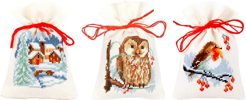 Vervaco counted herbal bags stitch kit Winter kit of 3, DIY