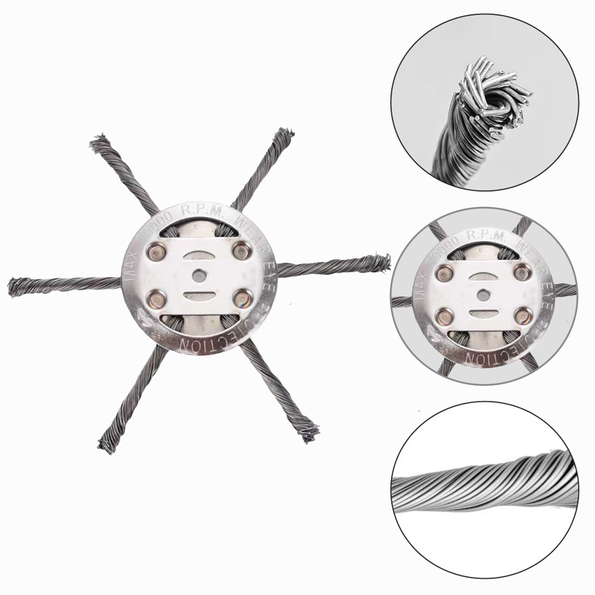 AGSYFFD 2 testine per decespugliatore a filo metallico, attacco universale da 150 mm, testa in filo annodato resistente, con accessori di installazione per decespugliatori da giardino senza fili (6