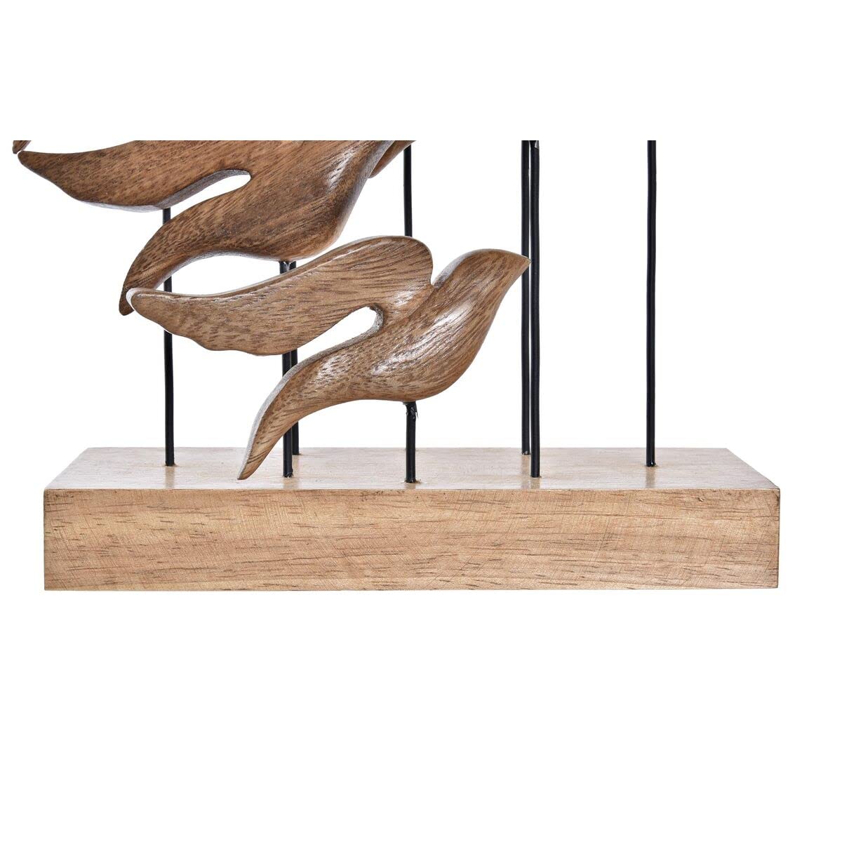 DKD Home Decor Décoration de la Marque, Couleur Marron, en Aluminium et Acacia (27 x 9,5 x 33 centimètres)