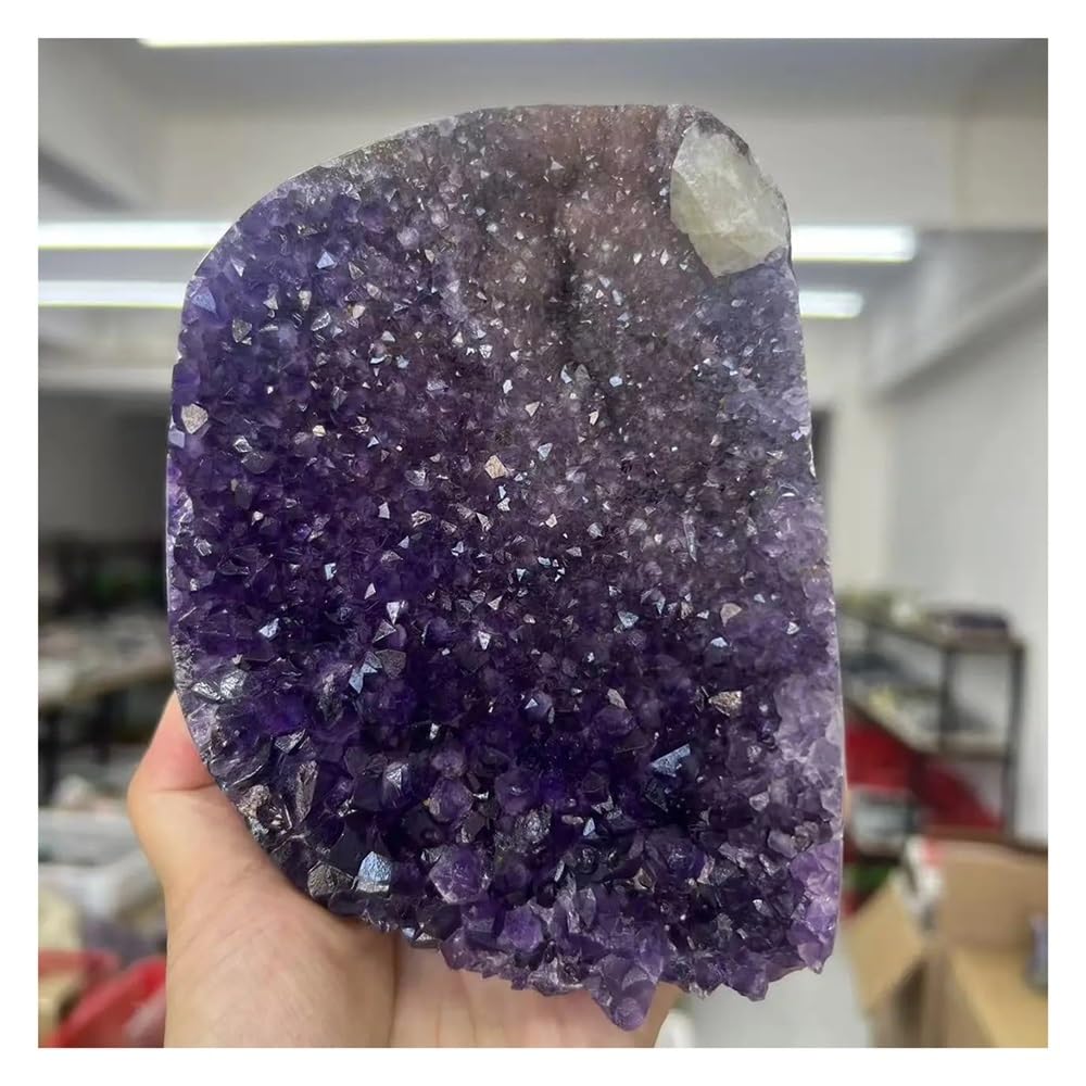 Amatista natural de 1414g, mineral premium de cuarzo para decoracion exclusiva de salon