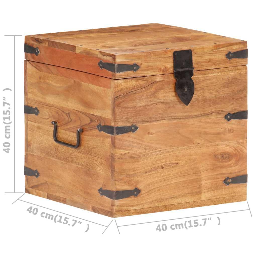 Generisch Truhe 40x40x40 cm Akazie Massivholz,16.18 kg-289639