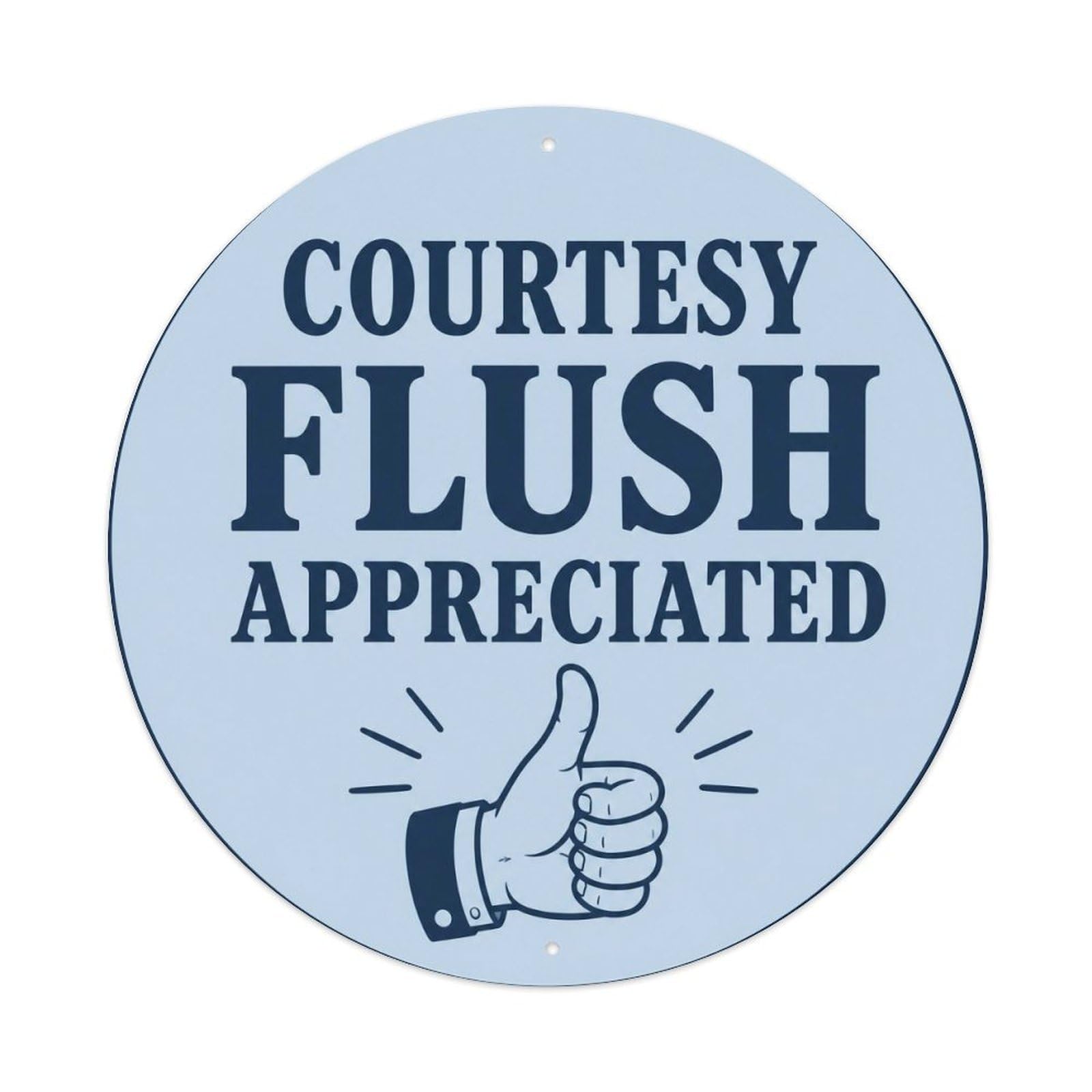 Olyhtr 8X8inch Classic Style Courtesy Flush Wc Direction British Rustic Lettering Metal Tin Sign