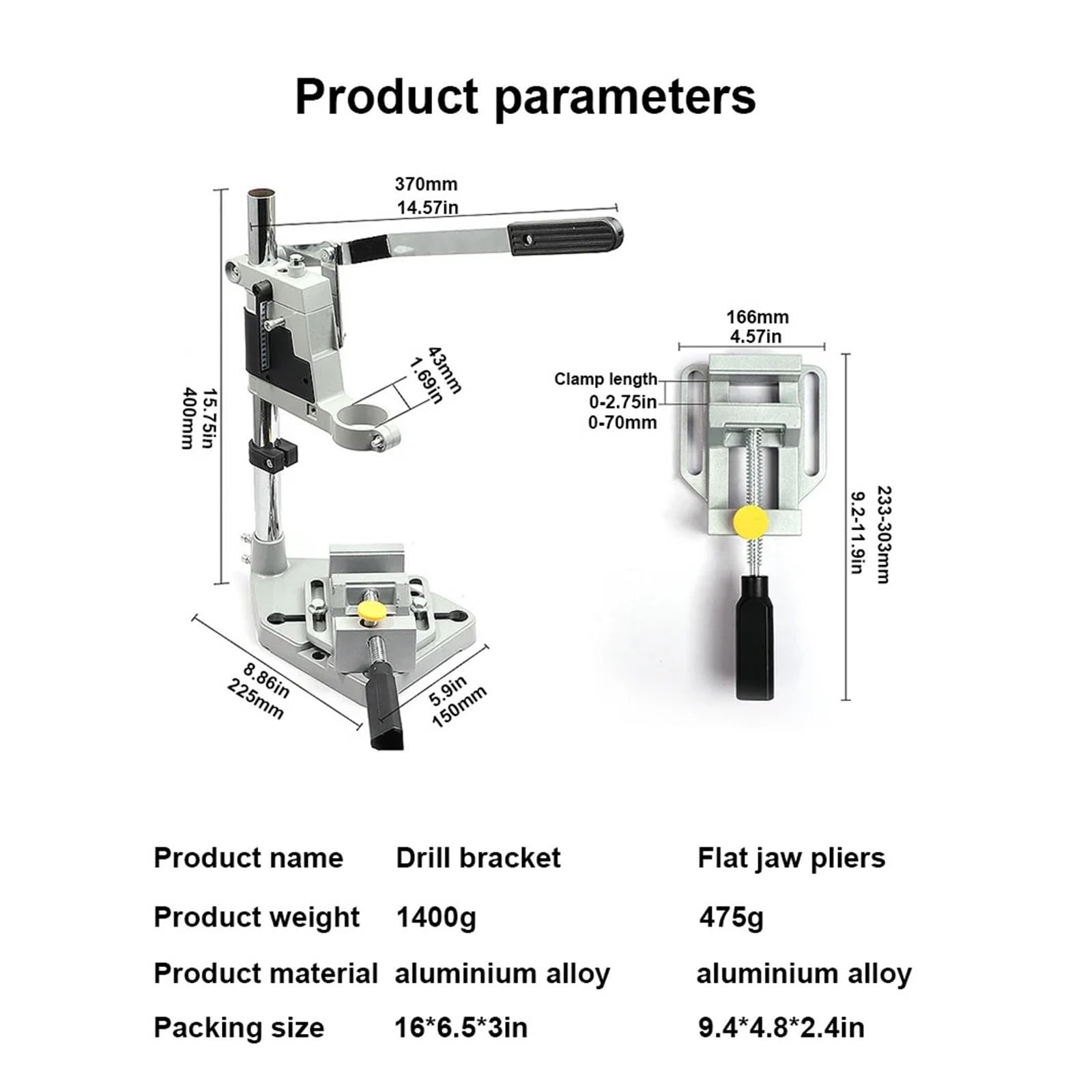 Multi-function Electric Drill Stand Vise Bracket Woodworking Bench Table Top Drill Table Bench Woodworking Grinder Accessories Szeroki zakres zastosowań(Large bracket)