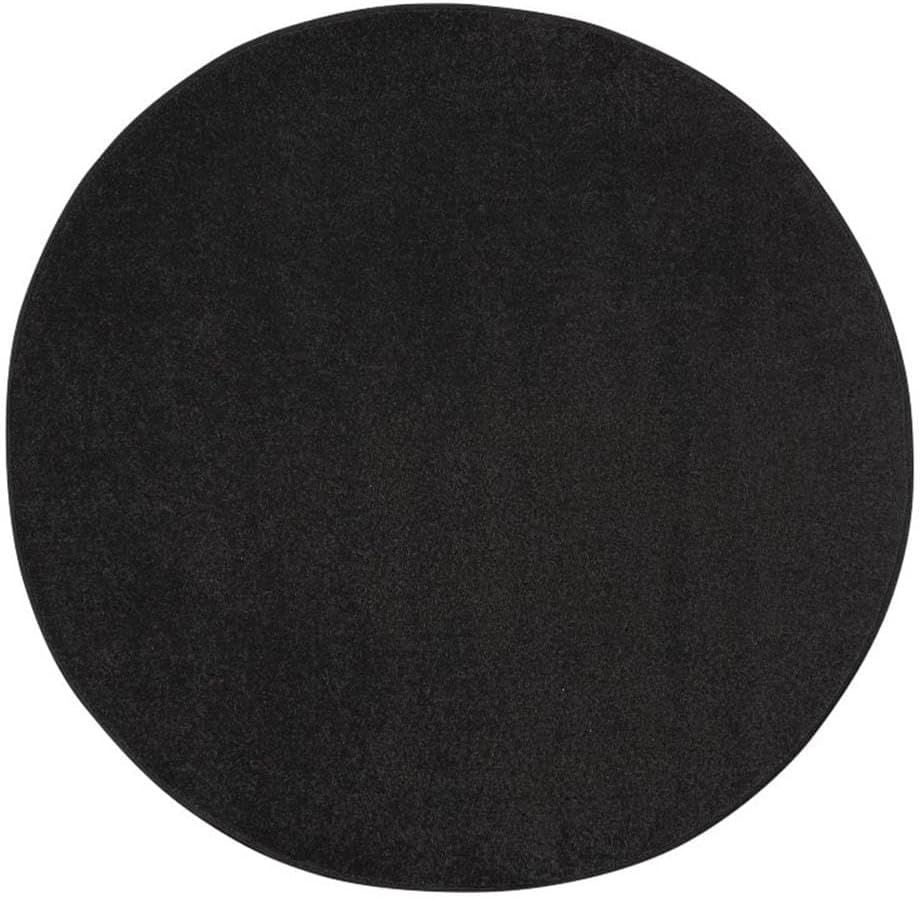 Pemberly Row 4' x Round Black Fabric Outdoor Area Rug (4' Round)