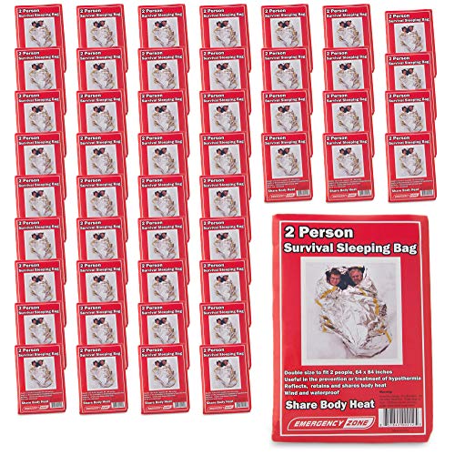 Emergency Zone 2 Person Reflective Sleeping Bag. 48 Pack
