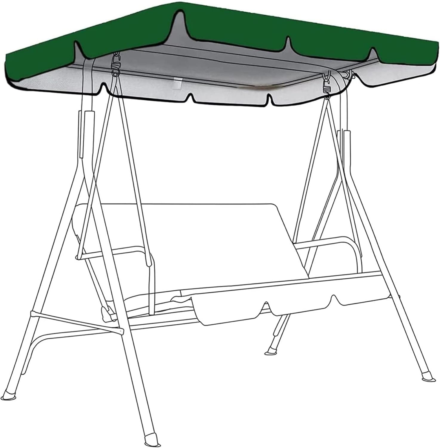 Patio Swing Canopy Replacement Cover for Swing Garden Swing Outdoor,Swing Canopy Waterproof Anti-UV Top Cover,All Weather Protection Porch Swings