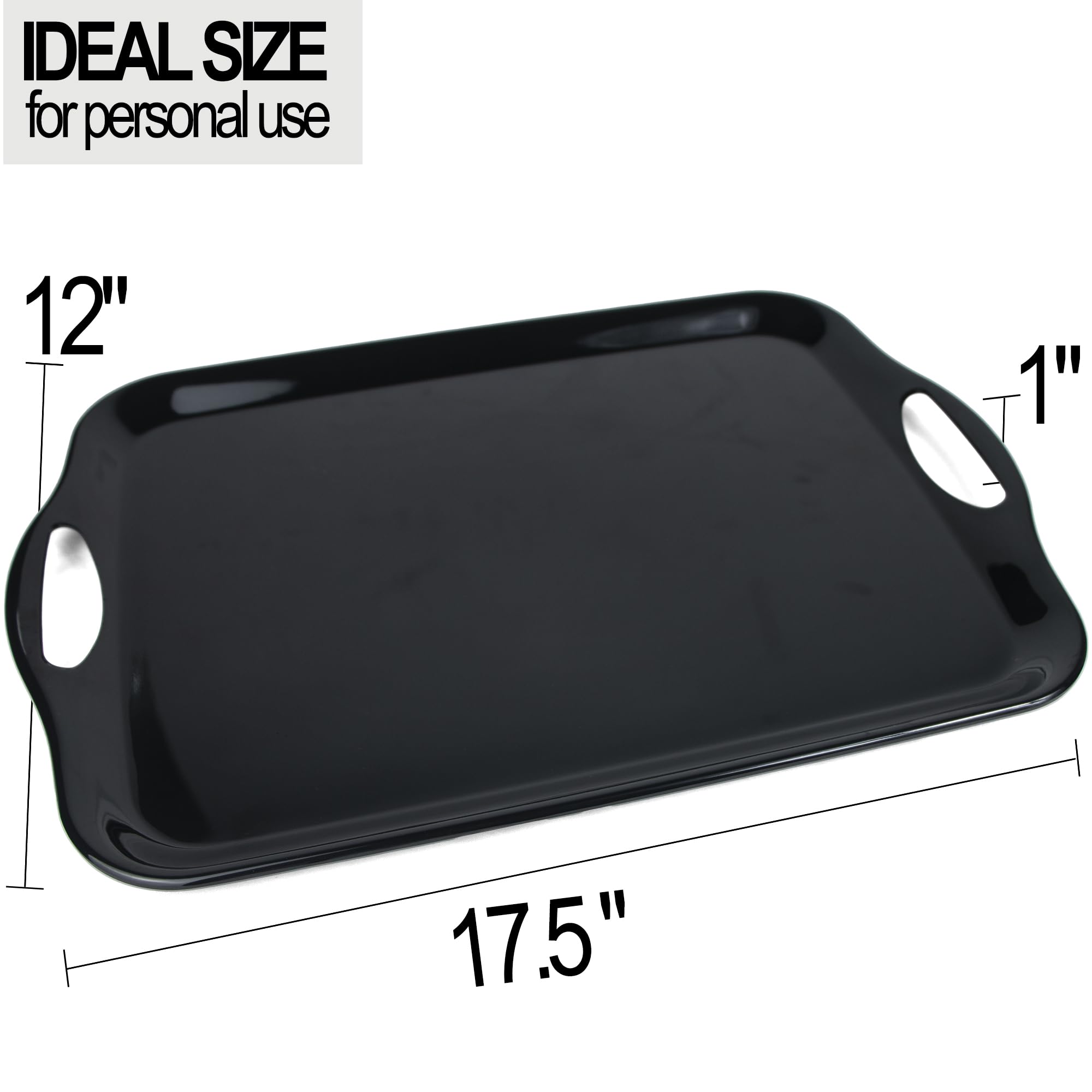 CZLIZDYT Vassoio grande in melamina con manici, 44 x 30 cm, set di 2 piatti da portata rettangolari in melamina, lavabili in lavastoviglie, per mangiare, antipasti, salumi, snack, frutta, dessert,