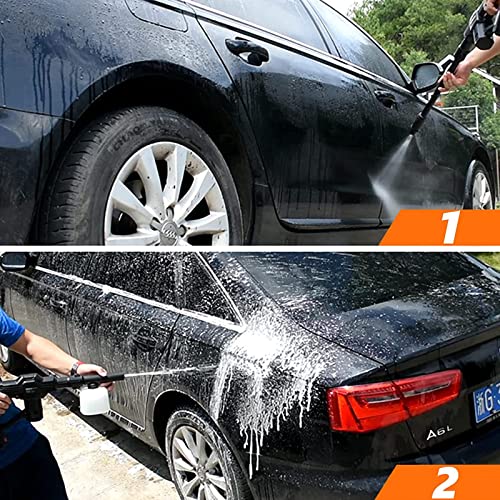 Pistolet à mousse de lavage électrique sans fil à 3 jets avec rallonge de pression