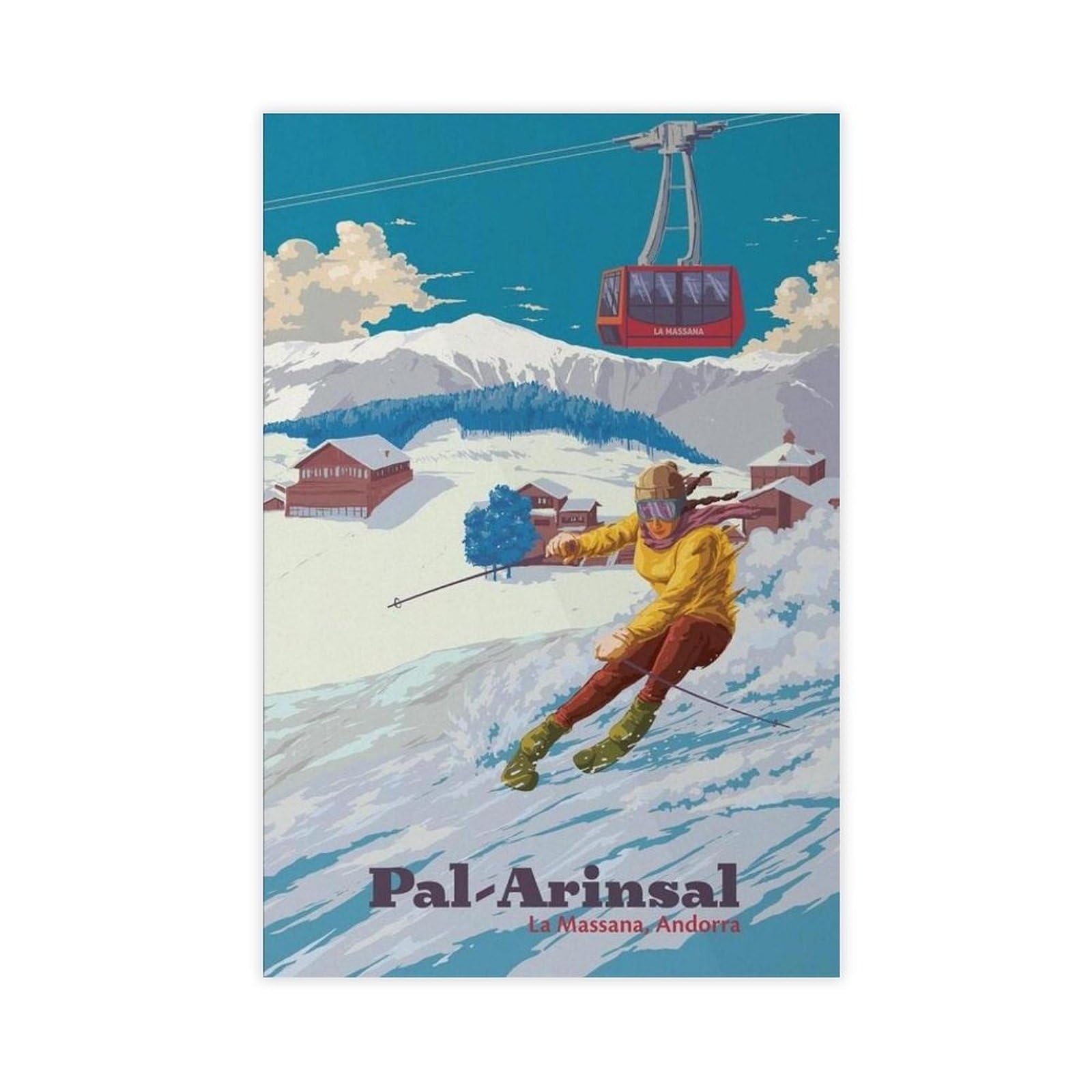 Qgvbgf Pal Arinsal Ski Resort Andorra Print Canvas Poster Wall Art Decor Print Picture Paintings For Living Room Bedroom Decoration 08X12inch(20X30cm)