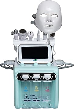 Hydrogen Oxygen Beauty Machine, 7 In 1 Water Oxygen Hydra-facial Beauty Machine with LED Facial Mask, Multifunctional Small Bubble Device for Deep Face Cleansing SPA, Peeling Hydro Dermabrasion