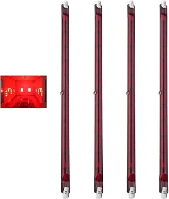NKYS R7 Infrared Halogen Lamp 1000W, 254mm R7 Ruby Quartz Halogen Bulbs ...