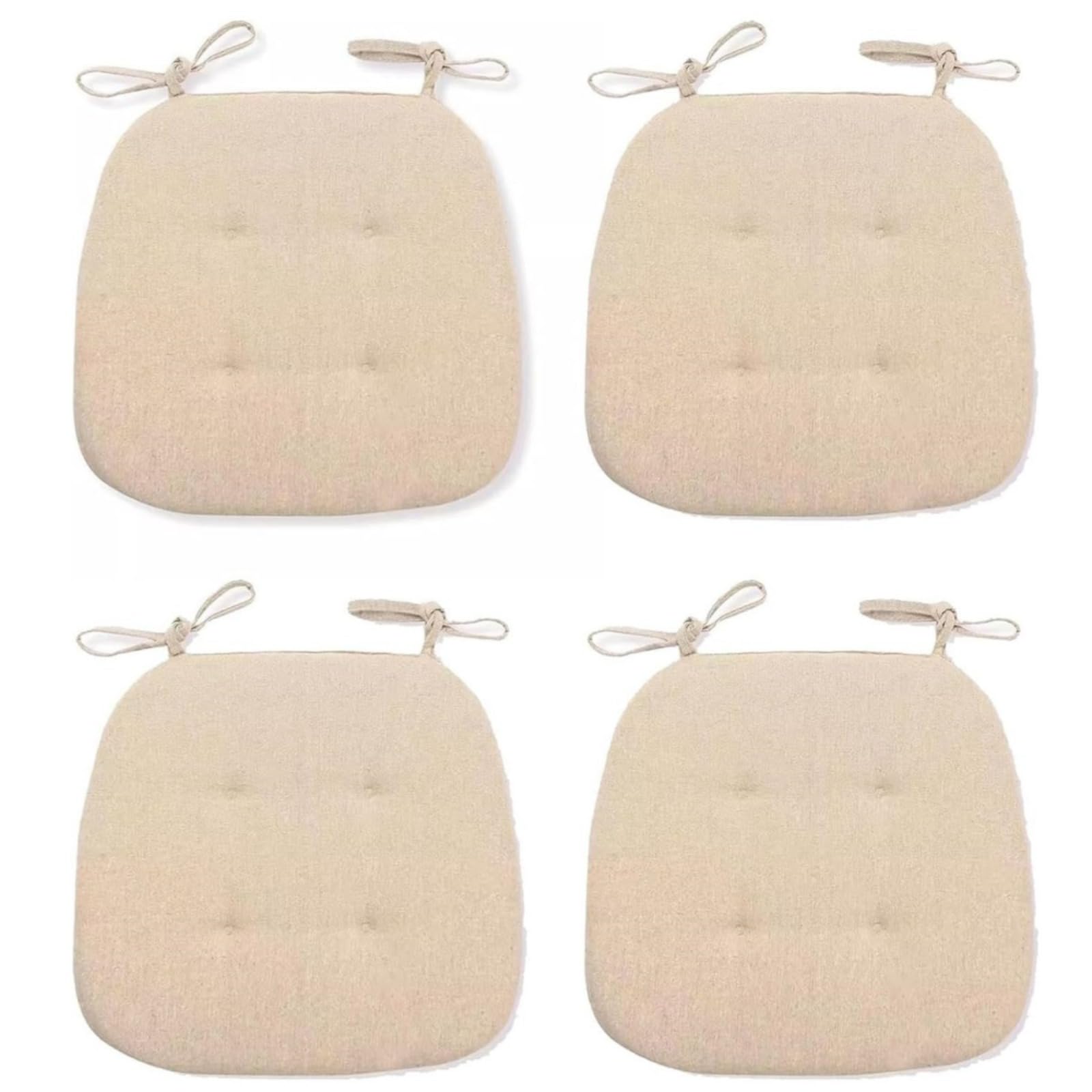 Comedor CojíN De Silla, Lino Grueso Cojines De Asiento De Silla para Cocina, Comedor, Juego De 4 Cojines para Sillas, CojíN De Asiento De Herradura con Corbatas